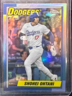Shohei Ohtani 2025 Topps Chrome 1990 35th Anniversary Refractor #90CB-7 Dodgers front