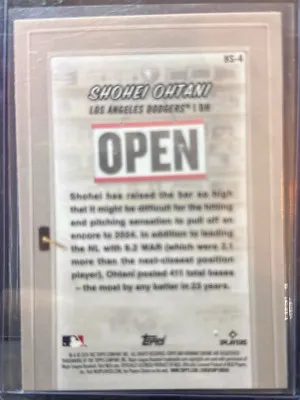 2025 Topps Bowman Chrome - Shohei Ohtani Sho-Time Showcase Hobby Stars #HS-4 back