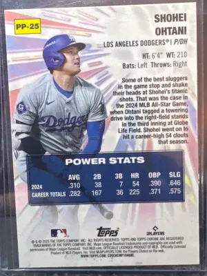 2025 Topps Chrome Power Players Shohei Ohtani #PP-25 Los Angeles Dodgers back