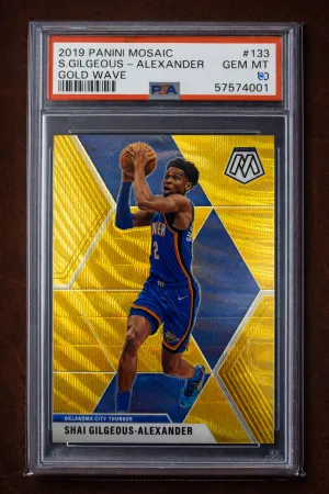 2019 Shai Gilgeous-Alexander Mosaic Gold Wave #133 PSA 10 Low Pop! front