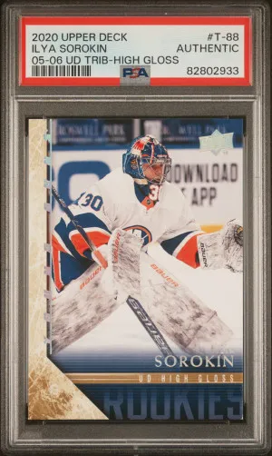2020 Upper Deck 2005-06 Upper Deck Tribute Ilya Sorokin 05-06 Ud Trib-High Gloss /10 front