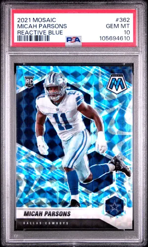 2021 Panini Mosaic Micah Parsons Reactive Blue front