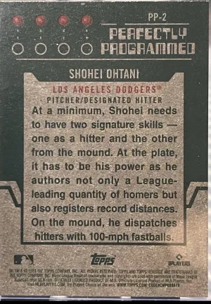 2024 Topps Heritage High Number Perfectly Programmed Shohei Ohtani #PP-2 back