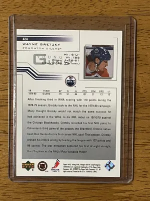 Wayne Gretzky 2002 Young Guns Flashbacks back