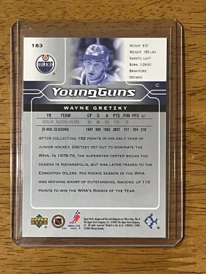 Wayne Gretzky 2004 Young Guns Flashbacks back