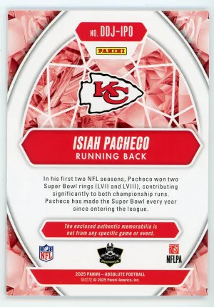 2025 Absolute Isiah Pacheco Draft Diamonds Jersey #DDj-IPO back