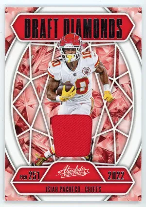 2025 Absolute Isiah Pacheco Draft Diamonds Jersey #DDj-IPO front