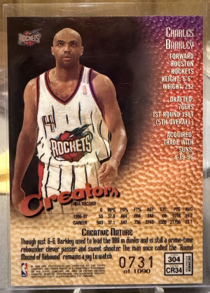 Charles Barkley 0731/1090 Rockets - Suns - 76ers 97-98 Finest Refractor #304 back