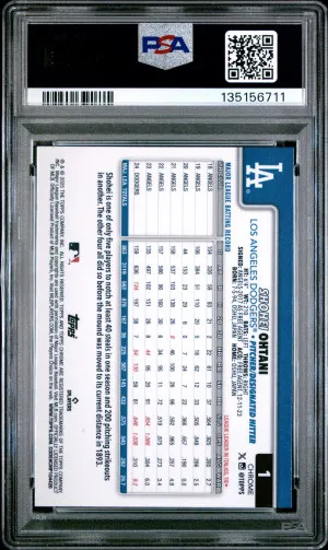 2025 Topps Chrome Shohei Ohtani back