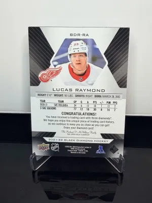 2021-22 Black Diamond Triple Diamond Relic Rookies /99- Lucas Raymond back
