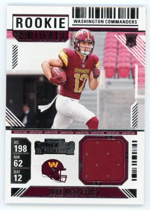 2024 Contenders Luke McCaffrey Rookie Ticket Jersey front