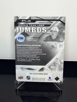 2024-25 Black Diamond Team Logo Jumbo Rookie Auto /99- Josh Doan back