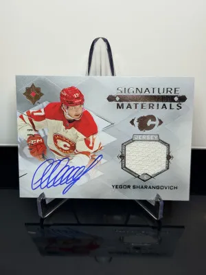 2023-24 Ultimate Premium Signature Materials /99- Yegor Sharangovich front