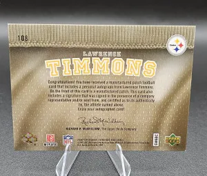 2007 Upper Deck SP Rookie Threads Lettermen Lawrence Timmons RPA back
