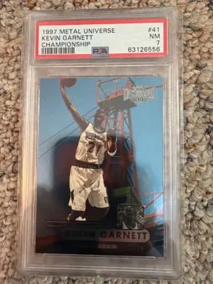 1997 Metal Universe Championship Kevin Garnett Championship back