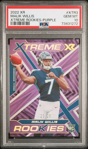 2022 Panini Xr Xtreme Rookies Malik Willis /25 Xtreme Rookies-Purple front