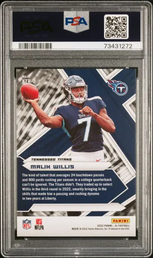 2022 Panini Xr Xtreme Rookies Malik Willis /25 Xtreme Rookies-Purple back