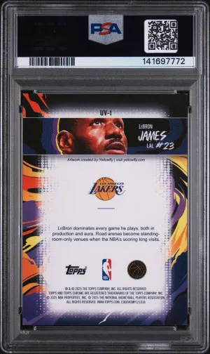 2025 Topps Chrome Ultra Violet Lebron James back