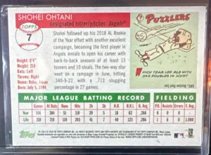 2020 Topps Archives - 1955 Topps Variation Shohei Ohtani #7 back