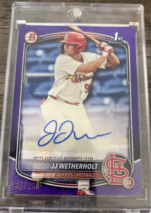 🔥🔥JJ WETHERHOLT BOWMAN PROSPECTS PURPLE AUTO /250🔥 front