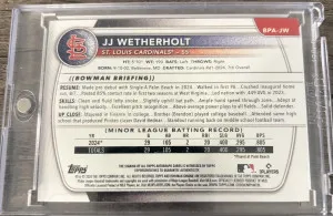 🔥🔥JJ WETHERHOLT BOWMAN PROSPECTS PURPLE AUTO /250🔥 back