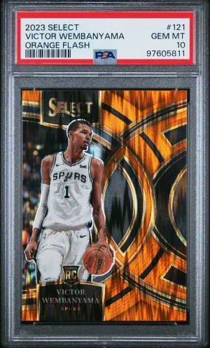 2023 Panini Select Victor Wembanyama Orange Flash PSA 10 front