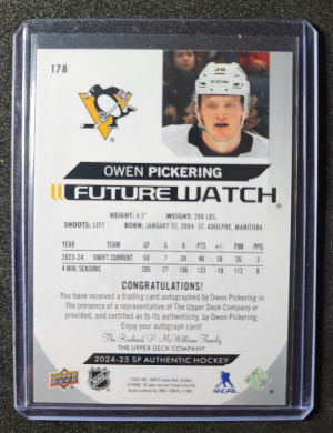 Owen Pickering Future Watch Auto /999 back