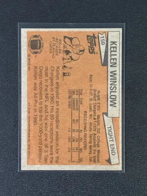 1981 Topps Kellen Winslow - RC #150 back