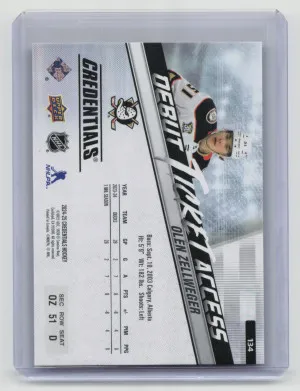 2025 UD Credentials Debut Ticket Access Olen Zellweger #134 Horizontal Rookie back