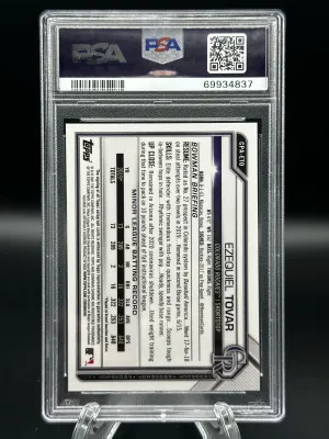 2021 Bowman Chrome Prospect Autographs Ezequiel Tovar Prospect Autographs back
