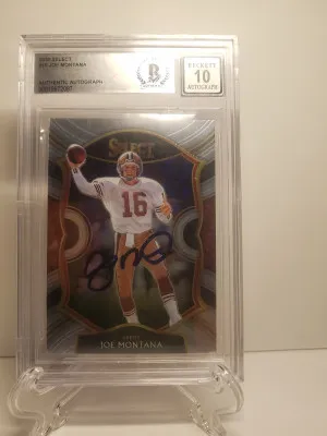 Joe Montana select Beckett 10 auto front