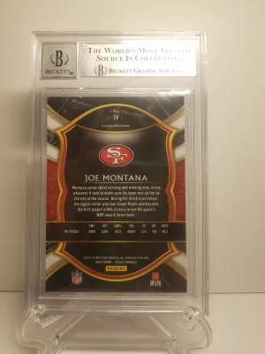 Joe Montana select Beckett 10 auto back