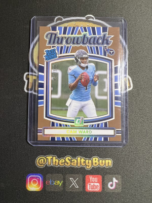 2025 Panini Donruss - Cam Ward Throwback Rated Rookie /100 Titans (RC) front