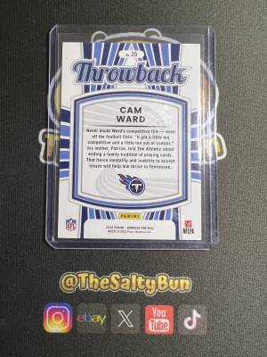 2025 Panini Donruss - Cam Ward Throwback Rated Rookie /100 Titans (RC) back