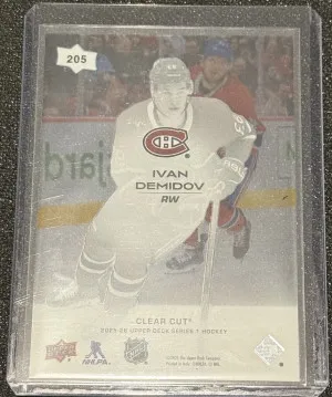 2025-26 UD Series 1 Ivan Demidov Young Guns Clear Cut back