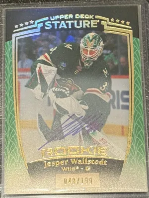 2024-25 Stature Jesper Wallstedt Rookie Auto /199 front