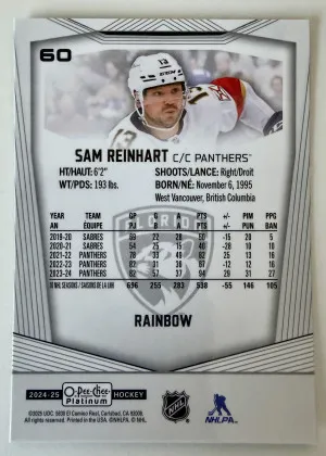 2025 O-Pee-Chee Platinum Hockey Sam Reinhart Rainbow back