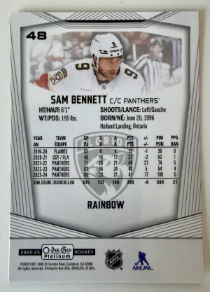 2025 Upper Deck O-Pee-Chee Platinum Sam Bennett Rainbow back