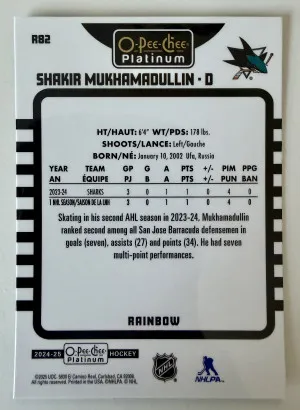 2025 Upper Deck O-Pee-Chee Platinum Shakir Mukhamadullin Rainbow Rookie back