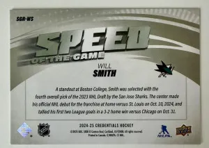 2025 Upper Deck Credentials Speed of the Game Will Smith Rookie back