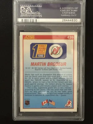 1990 Score Martin Brodeur back