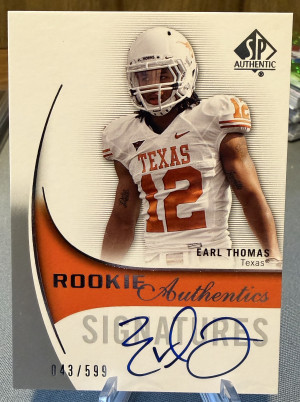 2010 SP Authentic Rookie Auto Earl Thomas #43/599 front