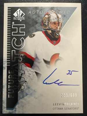 Leevi Merilainen, 2023-24 SP Authentic Rookie Future Watch Auto /699 front