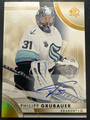 Philipp Grubauer, 2023-24 SP Authentic Limited Auto front