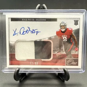 #11 Kyle Pitts 2021 Panini One Football Rookie Patch Autograph /99 front