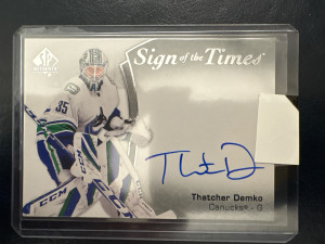Thatcher Demko, 2021-22 SP Authentic, Sign Of The Times Auto front