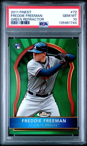 2011 Finest Freddie Freeman Green Refractor front