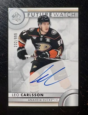 2023-24 SP Authentic Leo Carlsson #176 #/999 Anaheim Ducks front