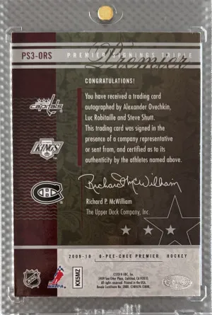 2009-10 OPC Premier Signings Triples Gold Auto /5 Alex Ovechkin Robitaille Shutt back