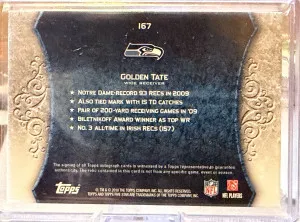 2010 Topps Five Star Golden Tate 3 Color Rookie Patch Auto /90 Seahawks back